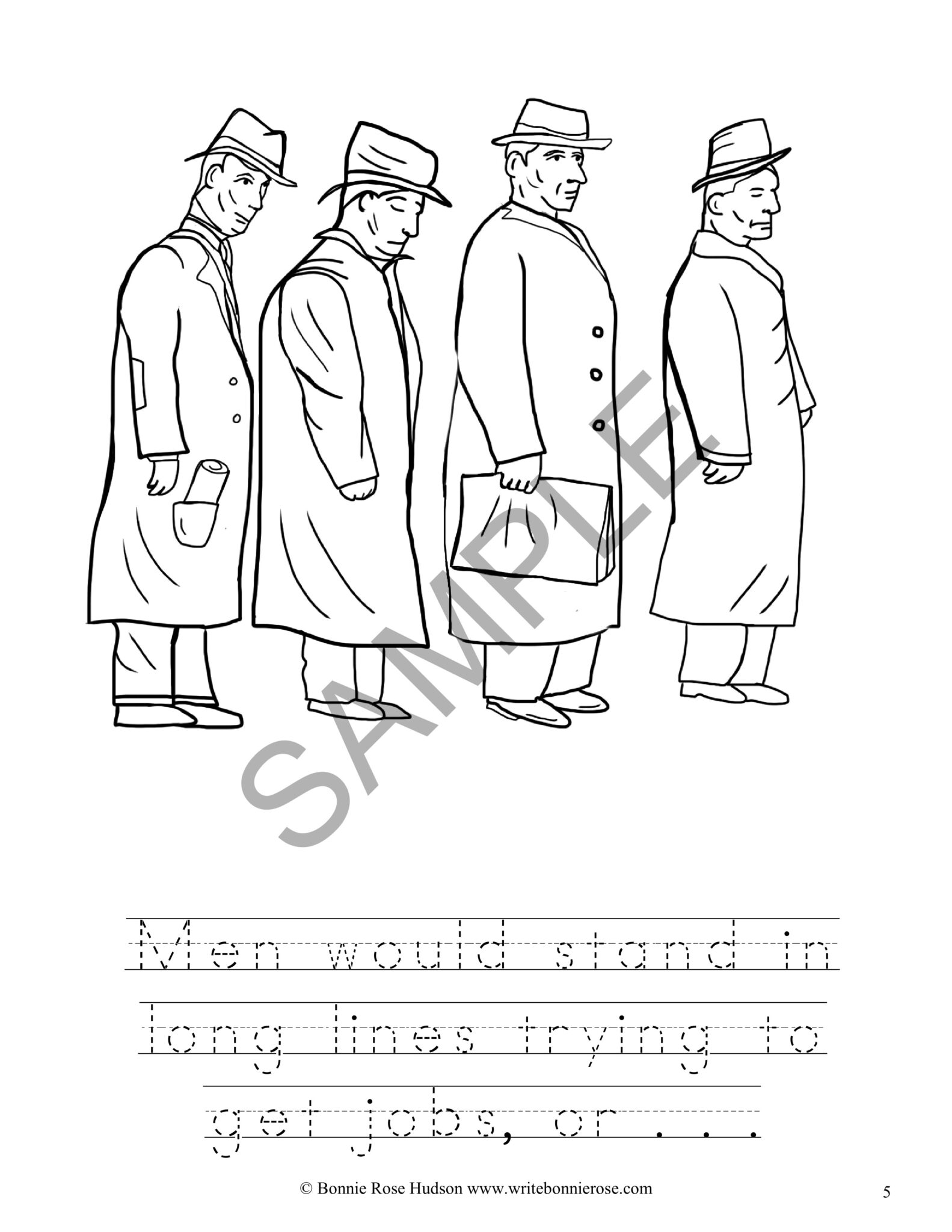 Great depression coloring book