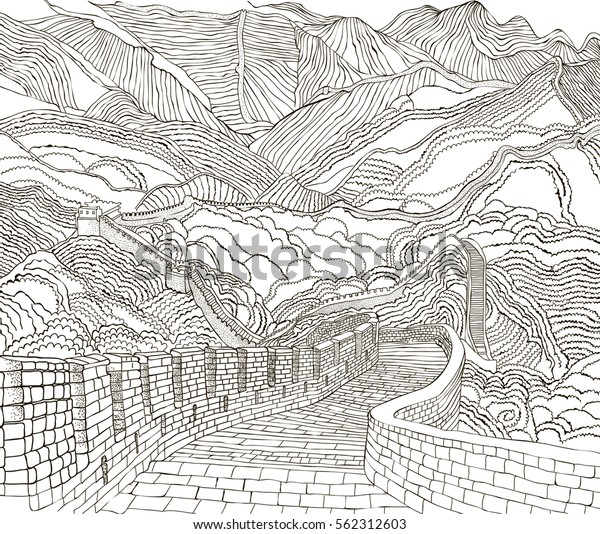 Coloring pages great wall china åºåçéåïå ççï