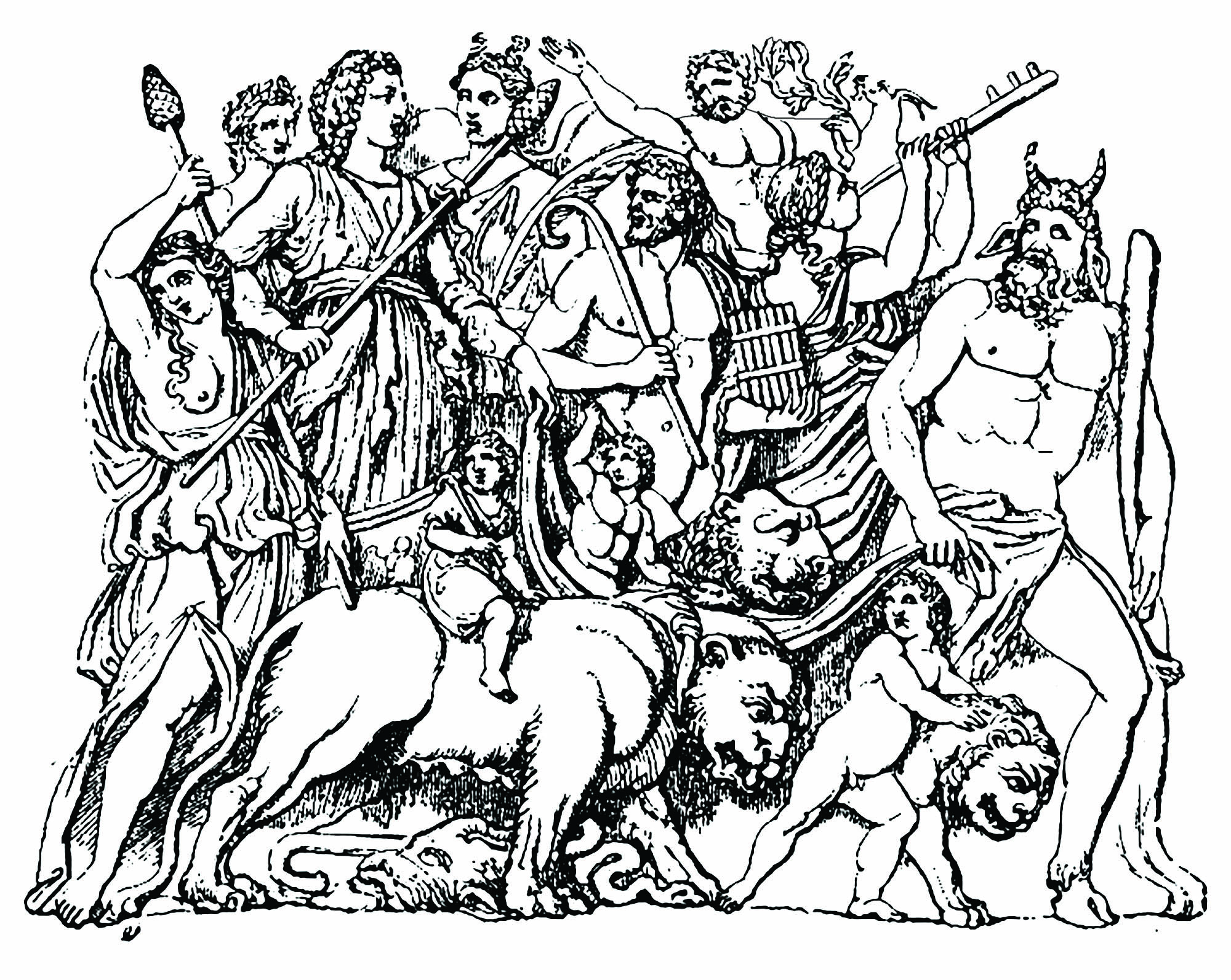 Dionysus drawn by tiger