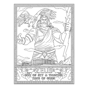 Greek gods coloring book greek mythology adult colouring book for stress relief relaxation with gods of anicient greece to color fantasy gift for women men teens seniors