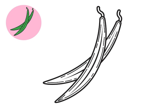 Premium vector coloring book green bean