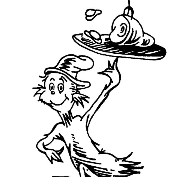 Colorful dr seuss green eggs and ham coloring pages