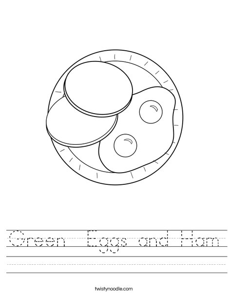 Green eggs and ham worksheet