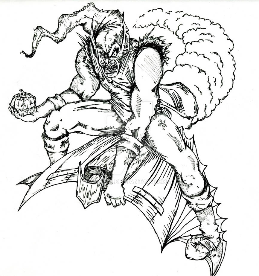 Green goblin throwback outline by tnwp on