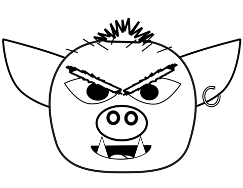Goblin head coloring page free printable coloring pages