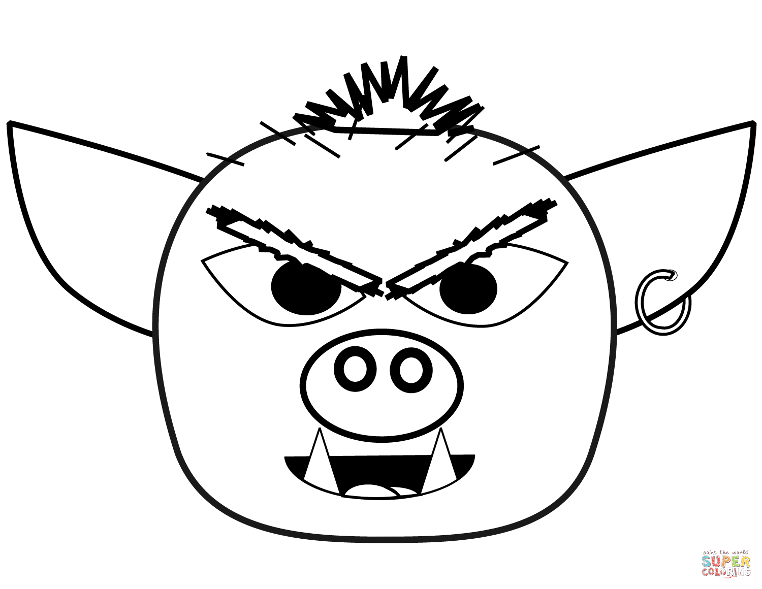 Goblin head coloring page free printable coloring pages