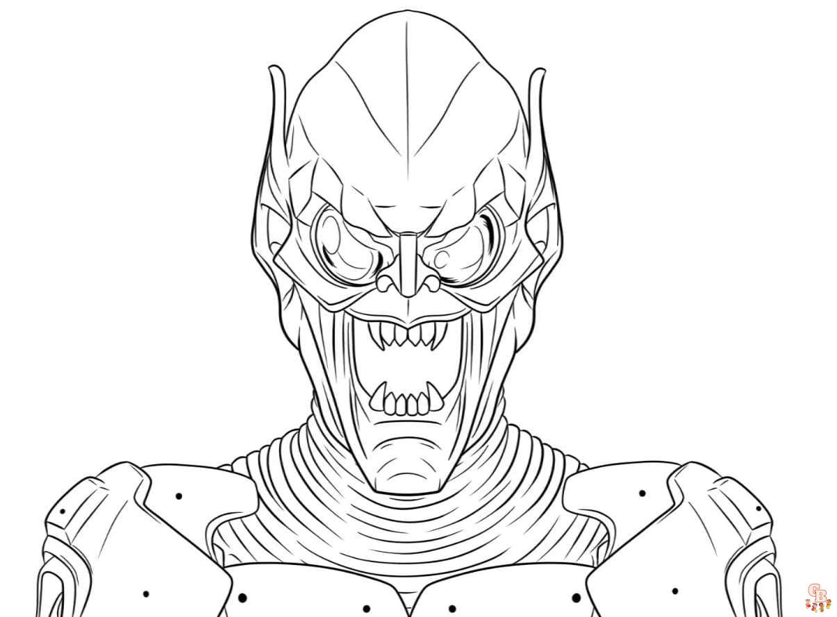 Printable green goblin coloring pages free for kids and adults