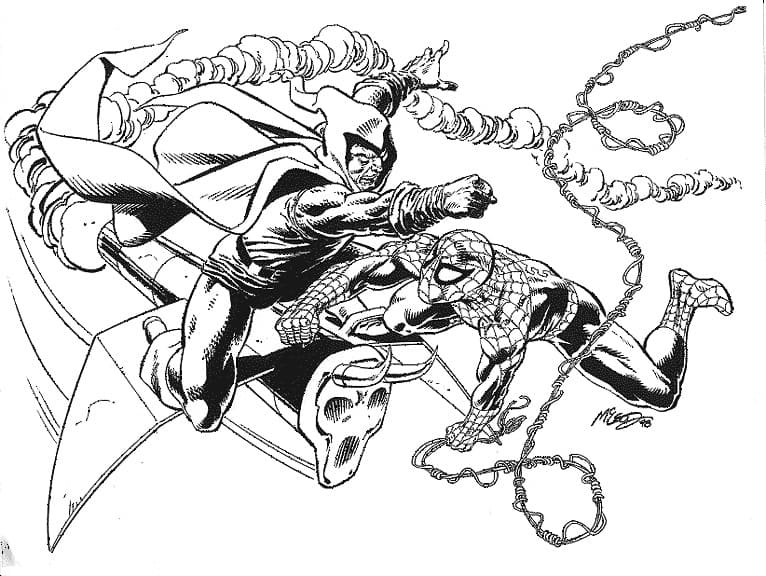 Spiderman vs green goblin fãrbung seite