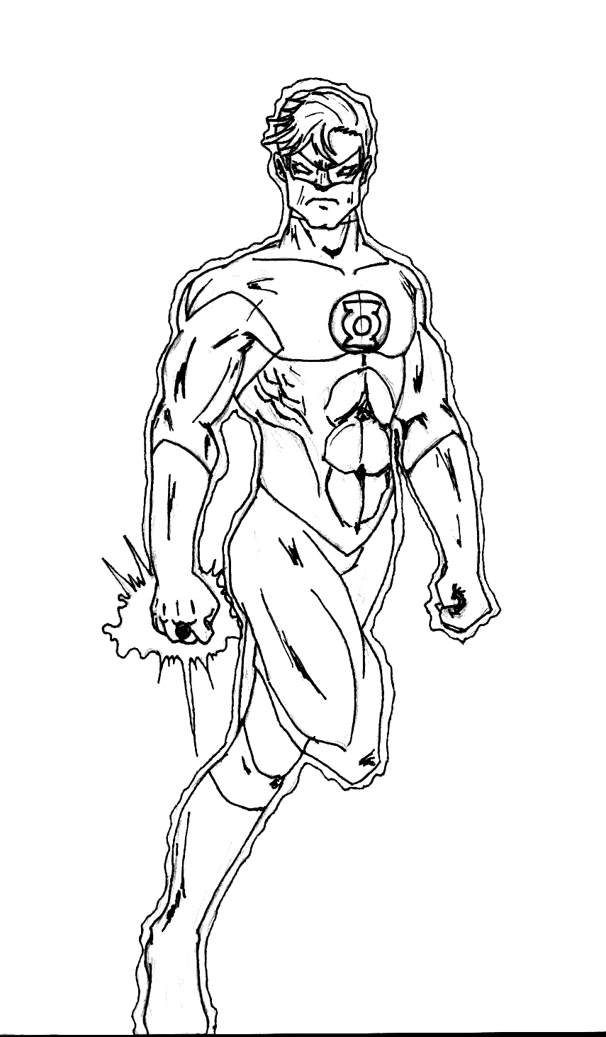 Green lantern line art by iflabergastedi on