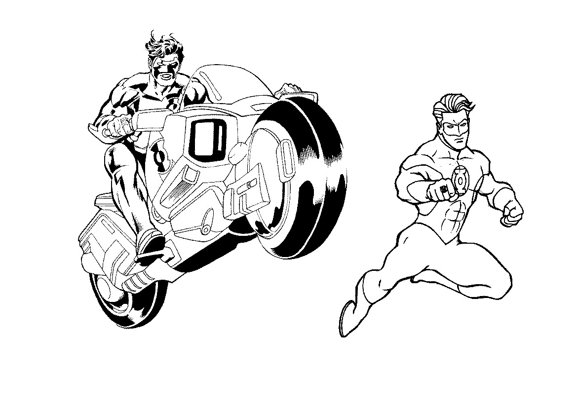 Free printable green lantern coloring pages for kids