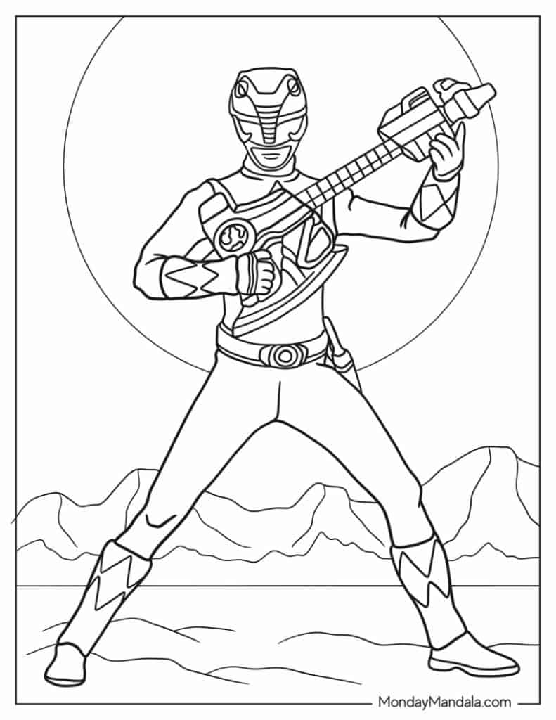 Power rangers coloring pages free pdf printables