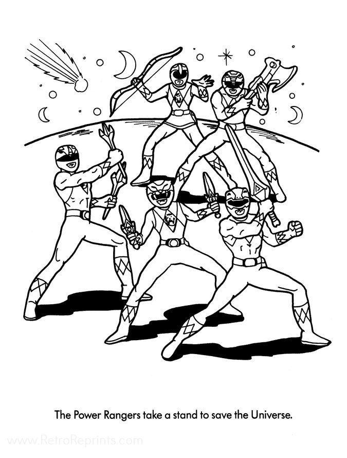 Mighty morphin power rangers coloring pages coloring books at retro reprints