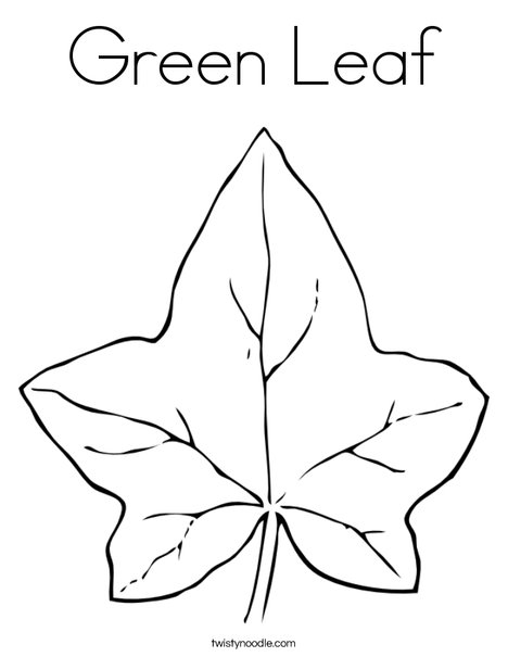 Green leaf coloring page