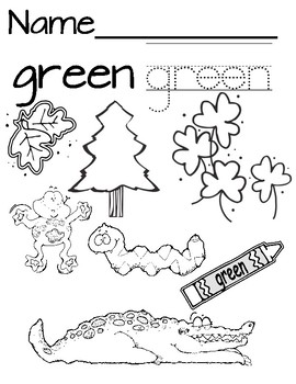 Color green coloringtracing page by alana kendall tpt