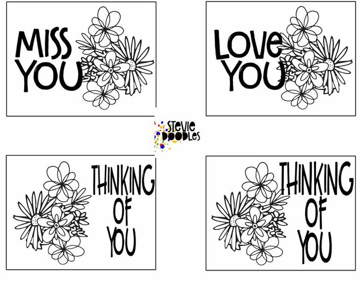 Free thinking of you cards to color â stevie doodles free printable coloring pâ free printable cards free printable greeting cards printable coloring cards
