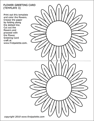 Flower greeting card templates free printable templates coloring pages
