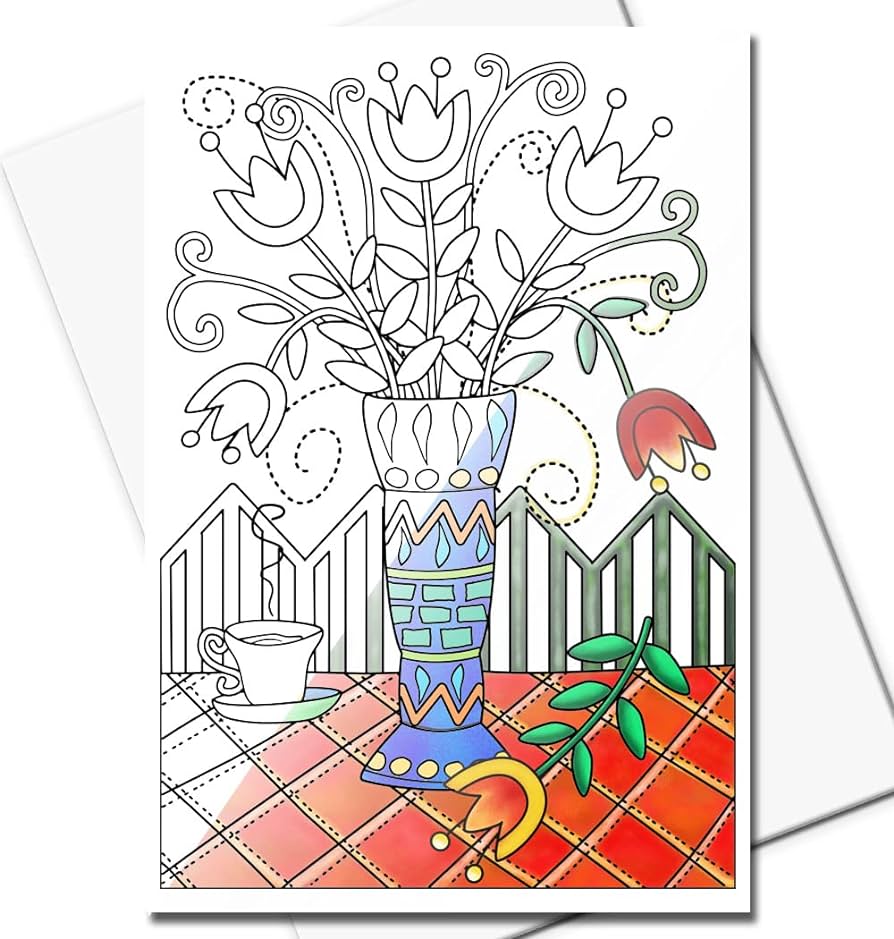 Art eclect adult coloring greeting cards for birthdays thank you note cards and sympathy cards cards with different unique designs and white envelopes set gardenwhite office products