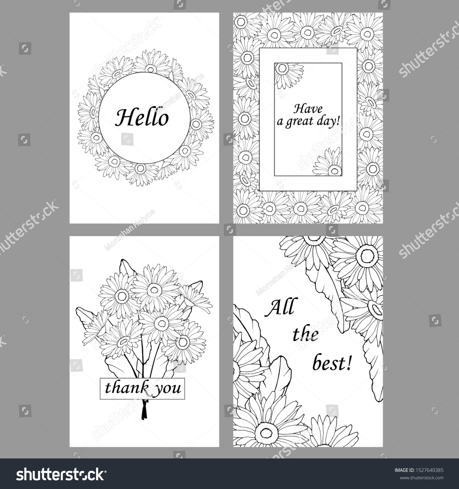 Greeting cards coloring pages greeting cards stock vector royalty free
