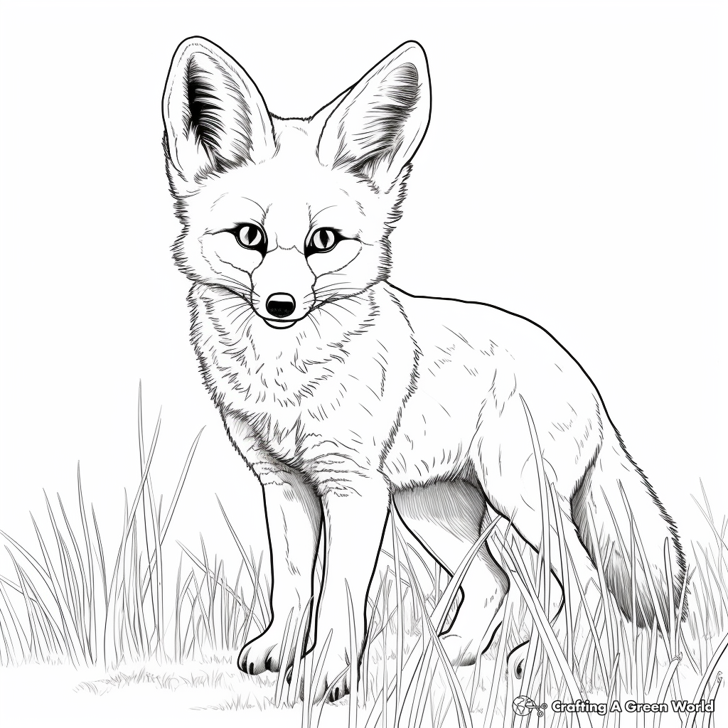 Realistic fox coloring pages