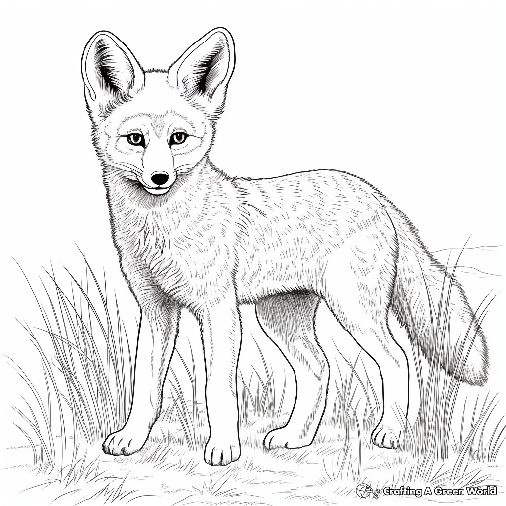 Realistic fox coloring pages