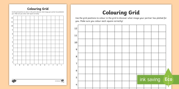 Blank coloring grid worksheet worksheet