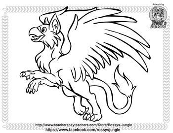 Gryphon coloring page by rossys jungle tpt