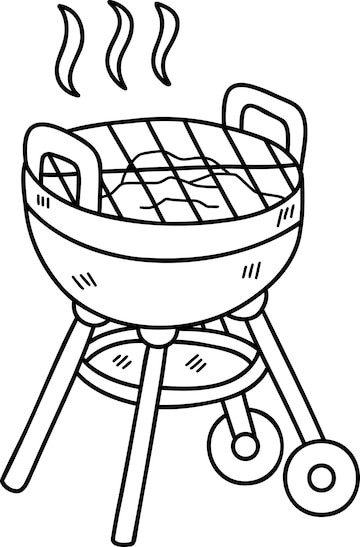 Premium vector hand drawn barbecue grill illustration