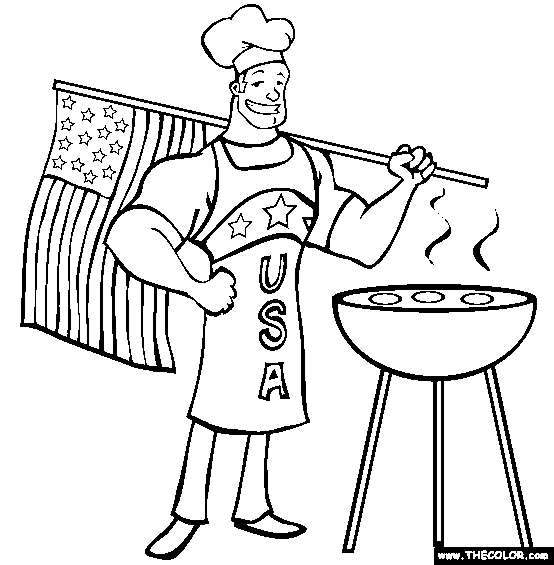 Patriotic bbq coloring page free patriotic bbq online coloring
