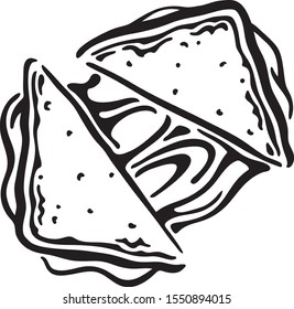 Grilled cheese sandwich black white stock vector royalty free