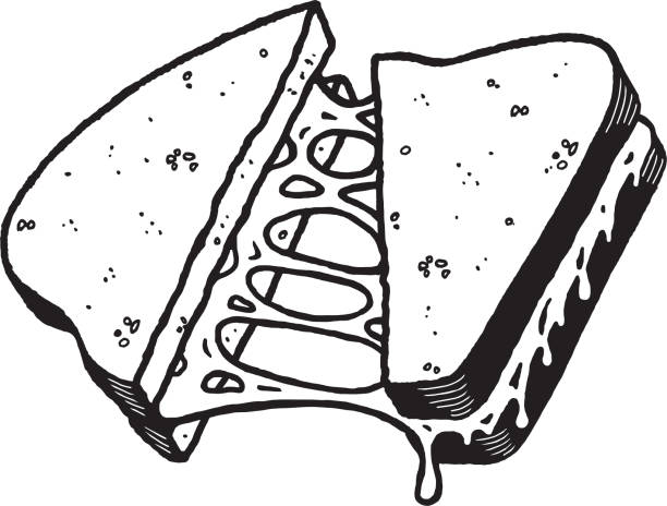 Grilled cheese sandwich stock illustration