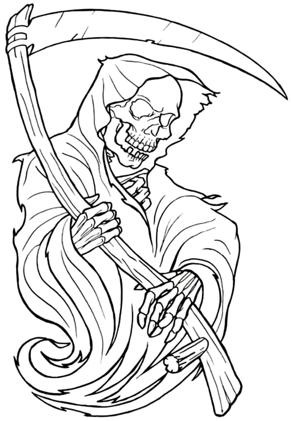 Grim reaper image coloring page