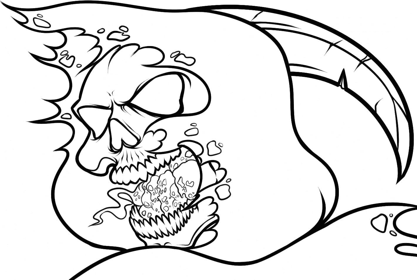 Evil grim reaper coloring page