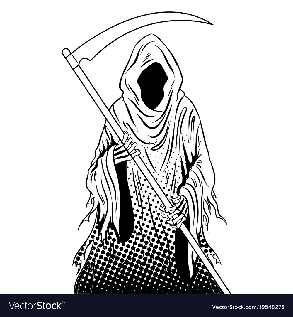Grim reaper coloring book royalty free vector image