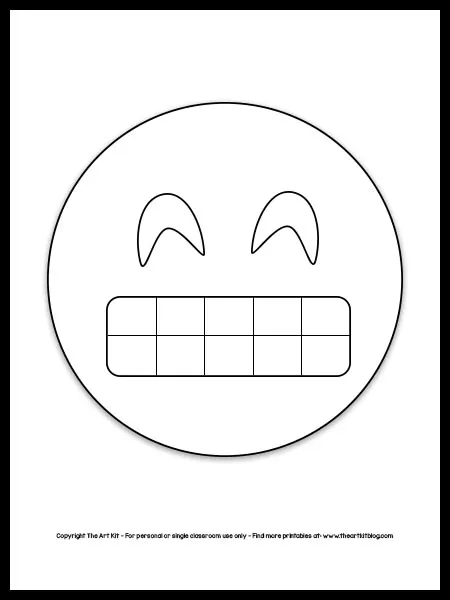 Emoji coloring page â grimacing face free printable â the art kit