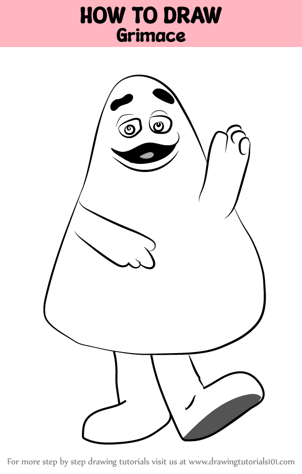 How to draw grimace mascots step by step