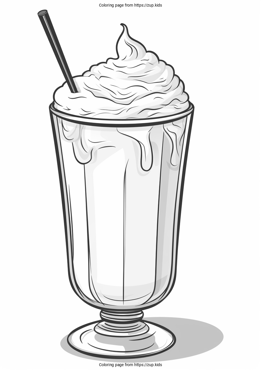 Milkshake coloring page from