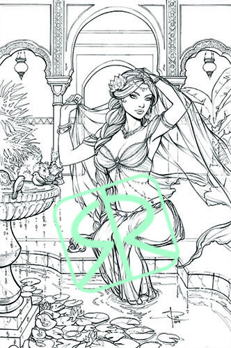 Grimm fairy tales coloring page set