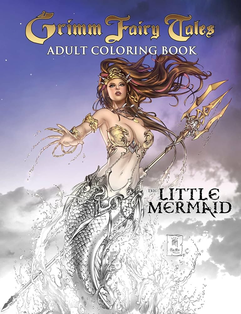 Grimm fairy tales adult coloring book the little mermaid finch meredith mendonca miguel books