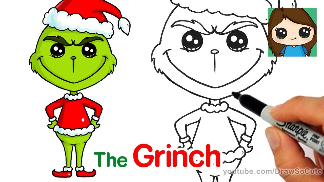 How to draw the grinch easy