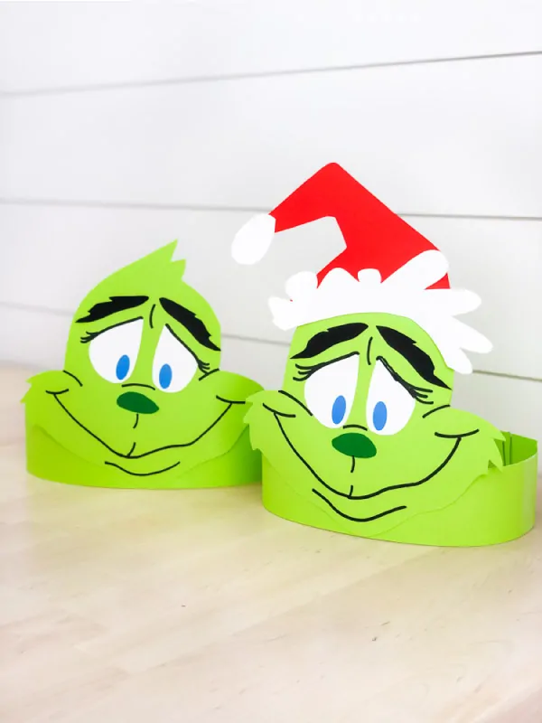 Grinch headband craft for kids free template