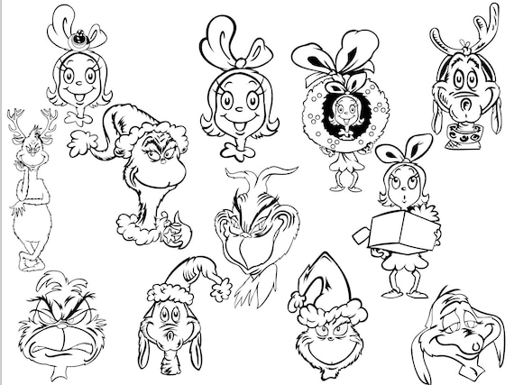 The grinch bundle coloring page png kids coloring activity png