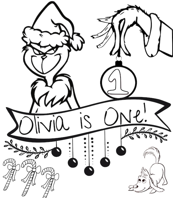 Fully customizable grinch birthday coloring sheet