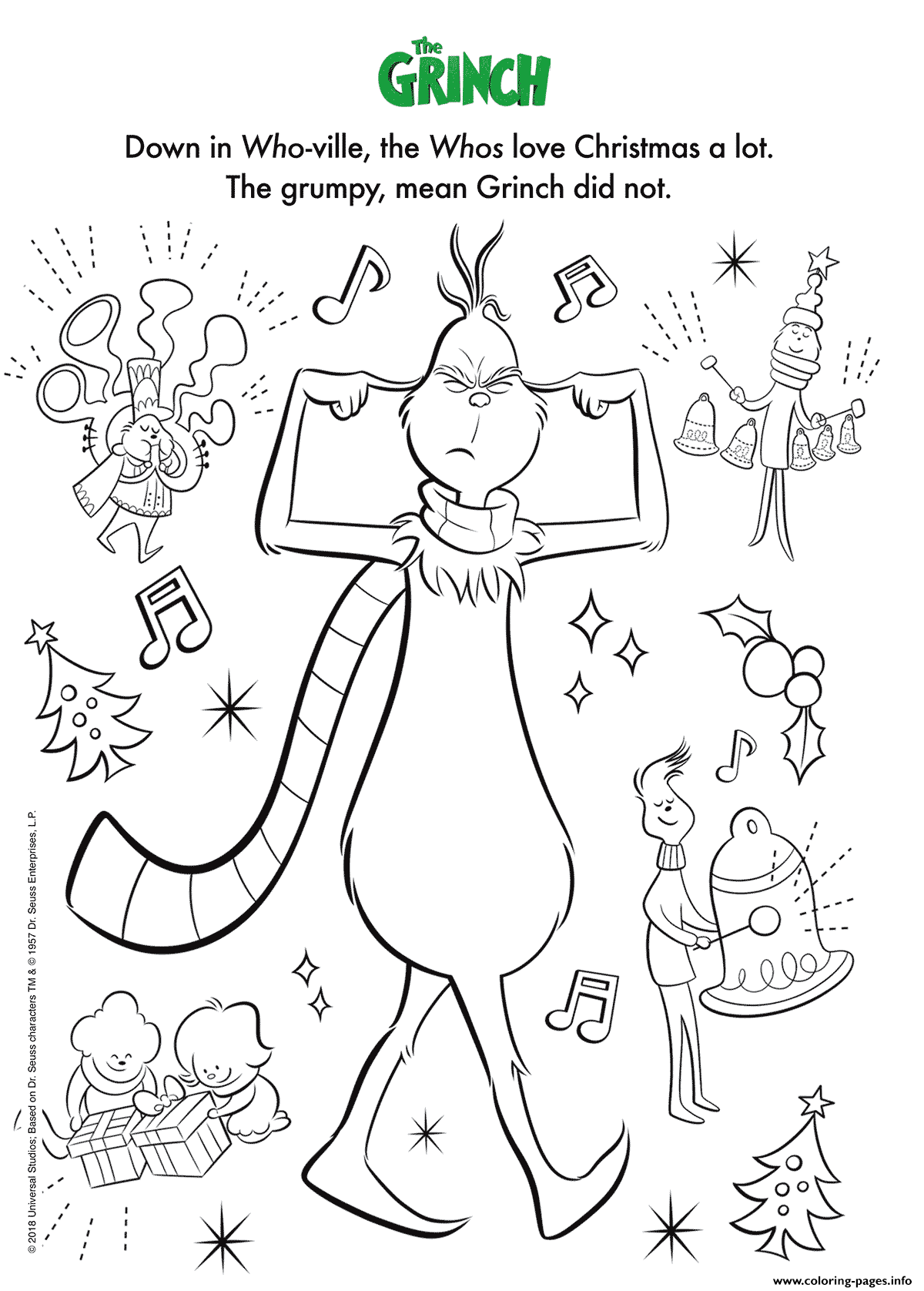 Illumination the grinch coloring page printable