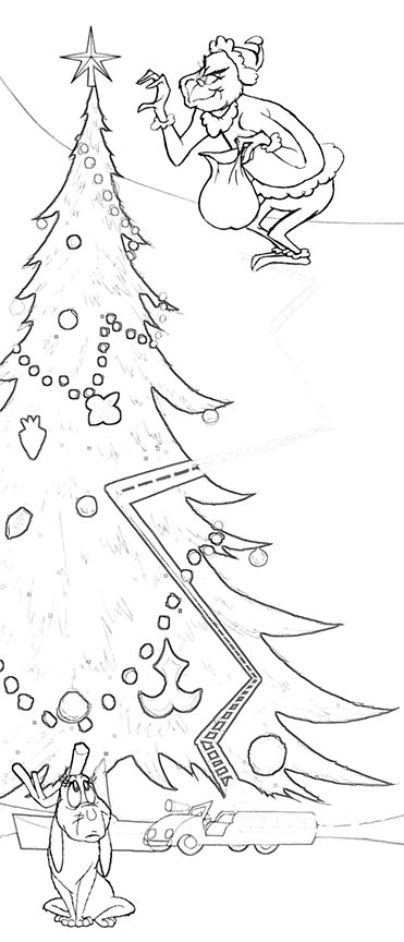 Grinch coloring tree by richard on