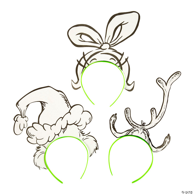 Color your own dr seussâ the grinch headbands