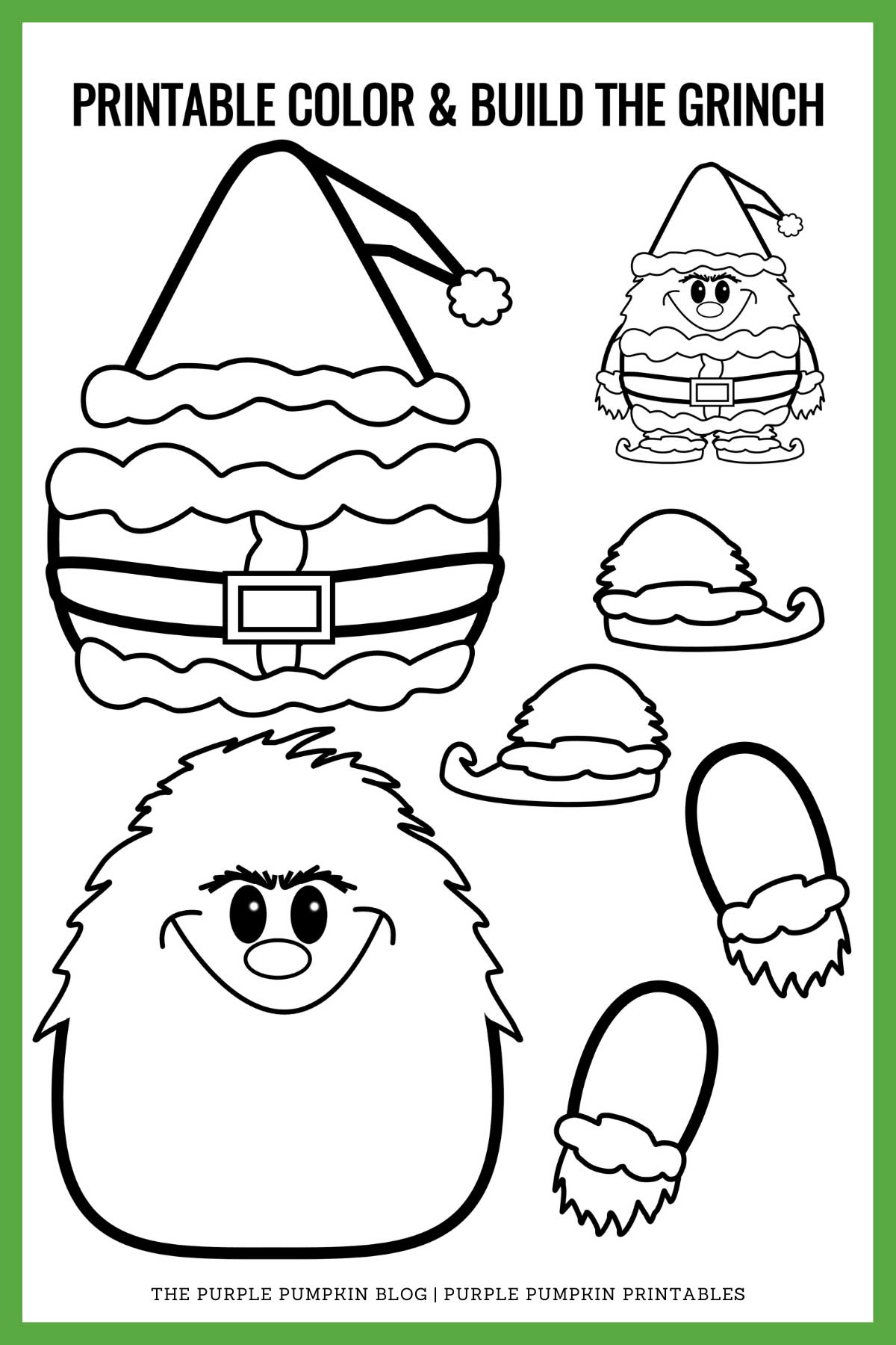 Printable color build the grinch