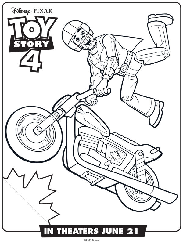 Duke caboom free coloring sheet from the toy story movie dukecaboom toystory toy story coloring pages disney coloring pages toy story