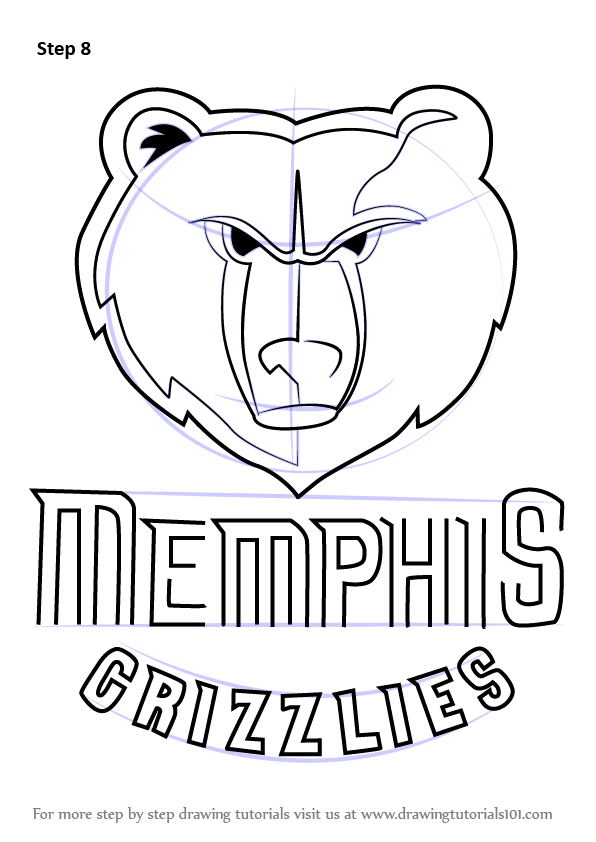 How to draw memphis grizzlies logo nba step by step
