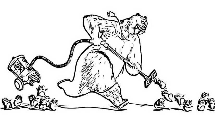 Coloring page grizzy and the lemmings grizzy captures lemmings with vacuum