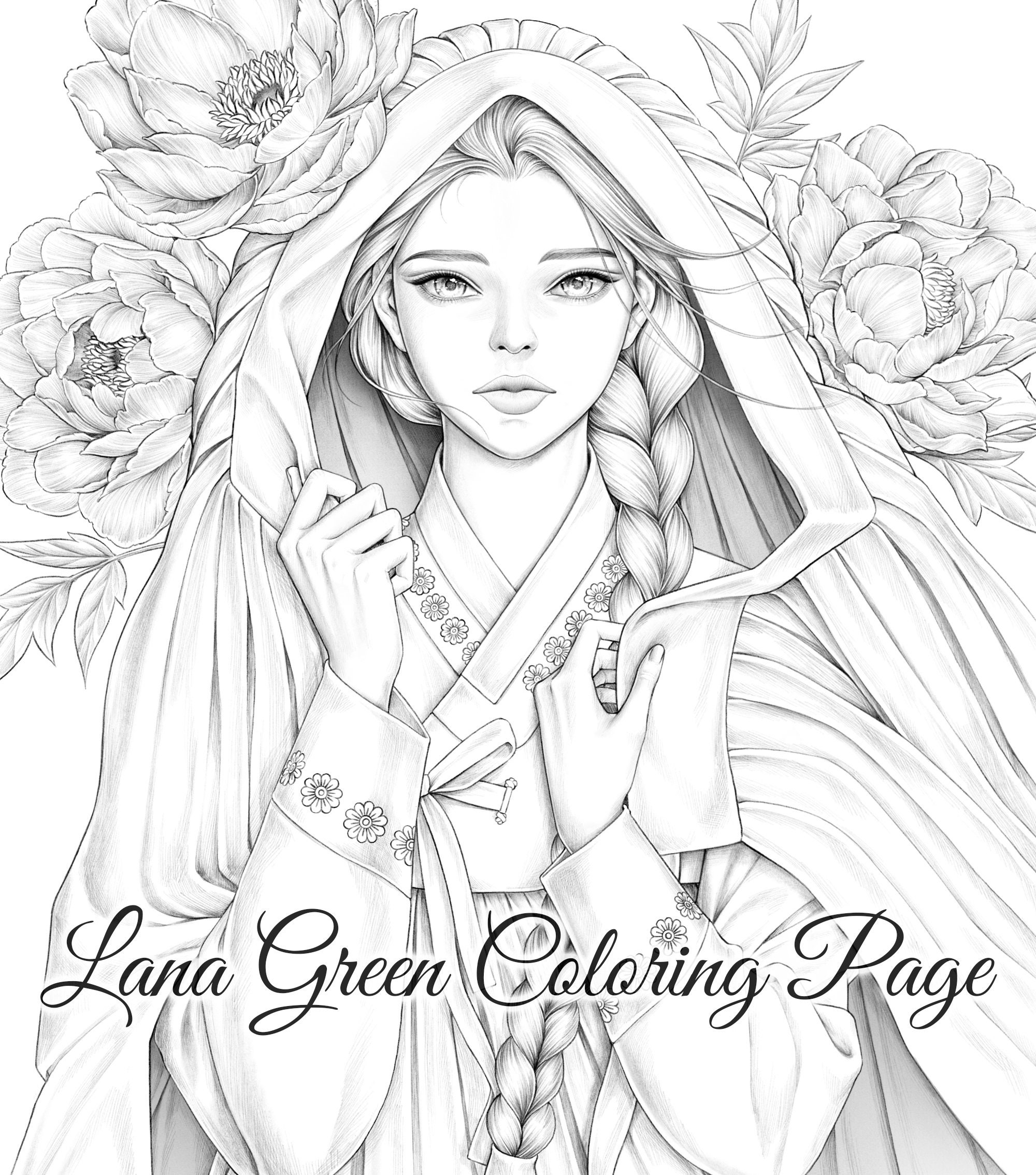 Han coloring page for adults grayscale coloring page instant download lana green art jpeg pdf